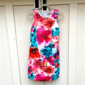 Eliza J taffeta floral shift dress